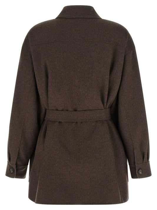 Max Mara Multicolor Cashmere Full-Length Jacket