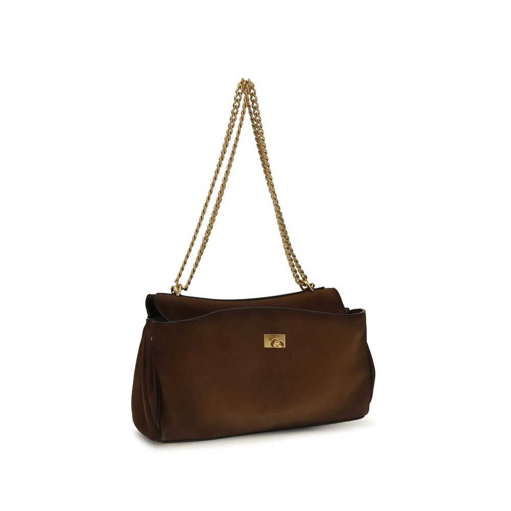 Balenciaga Brown Suede Leather Shoulder Bag