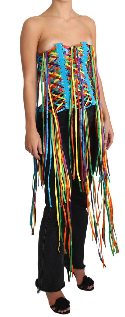 Dolce & Gabbana Multicolor Strings Bustier Polyester Corset  Top - ClickThatClicks 