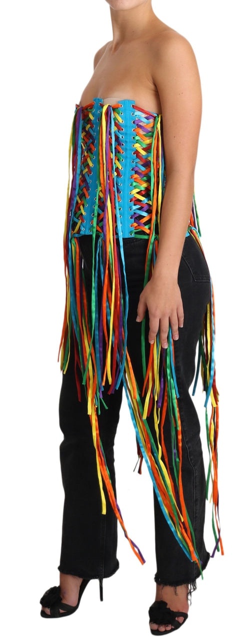 Dolce & Gabbana Multicolor Strings Bustier Polyester Corset  Top - ClickThatClicks 