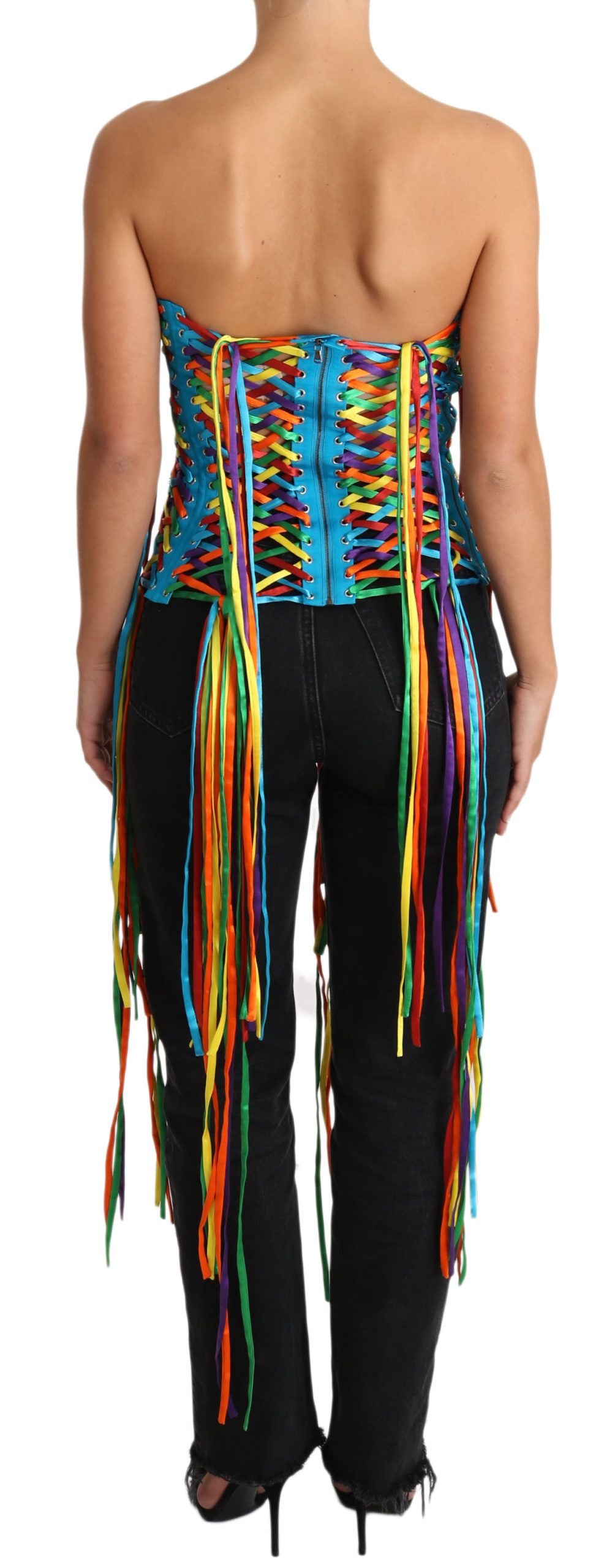 Dolce & Gabbana Multicolor Strings Bustier Polyester Corset  Top - ClickThatClicks 