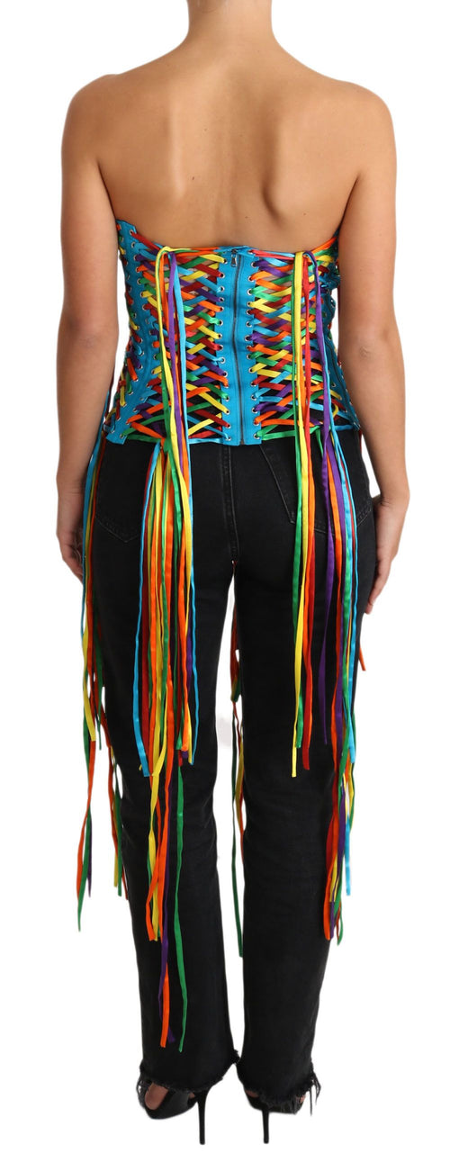 Dolce & Gabbana Multicolor Strings Bustier Polyester Corset  Top - ClickThatClicks 