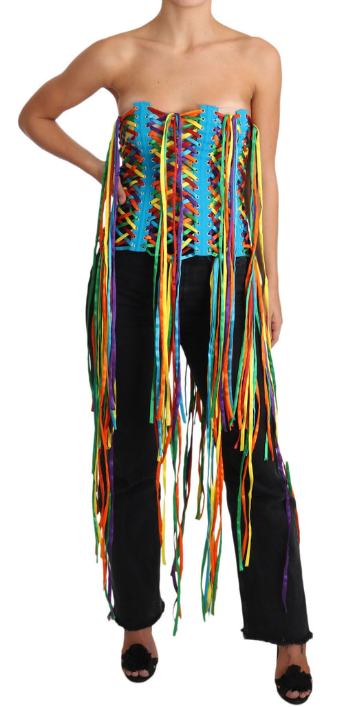 Dolce & Gabbana Multicolor Strings Bustier Polyester Corset  Top - ClickThatClicks 