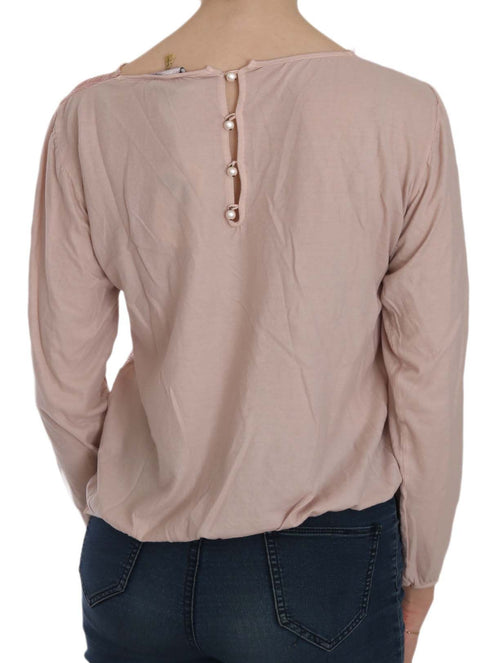 PINK MEMORIES Pink Lace See Through Long Sleeve Blouse - ClickThatClicks 