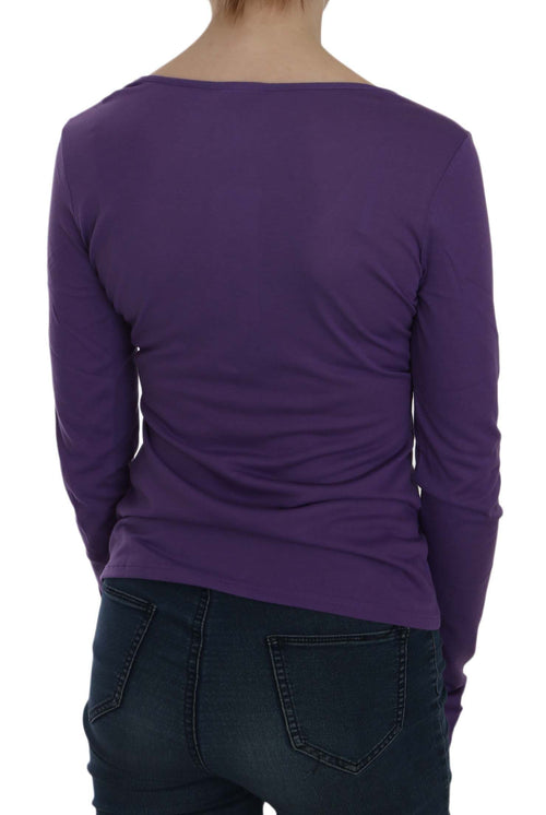 Exte Purple Crystal Embellished Long Sleeve Casual Top - ClickThatClicks 
