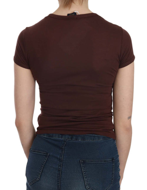 Exte Brown Hearts Short Sleeve Casual T-shirt Top - ClickThatClicks 