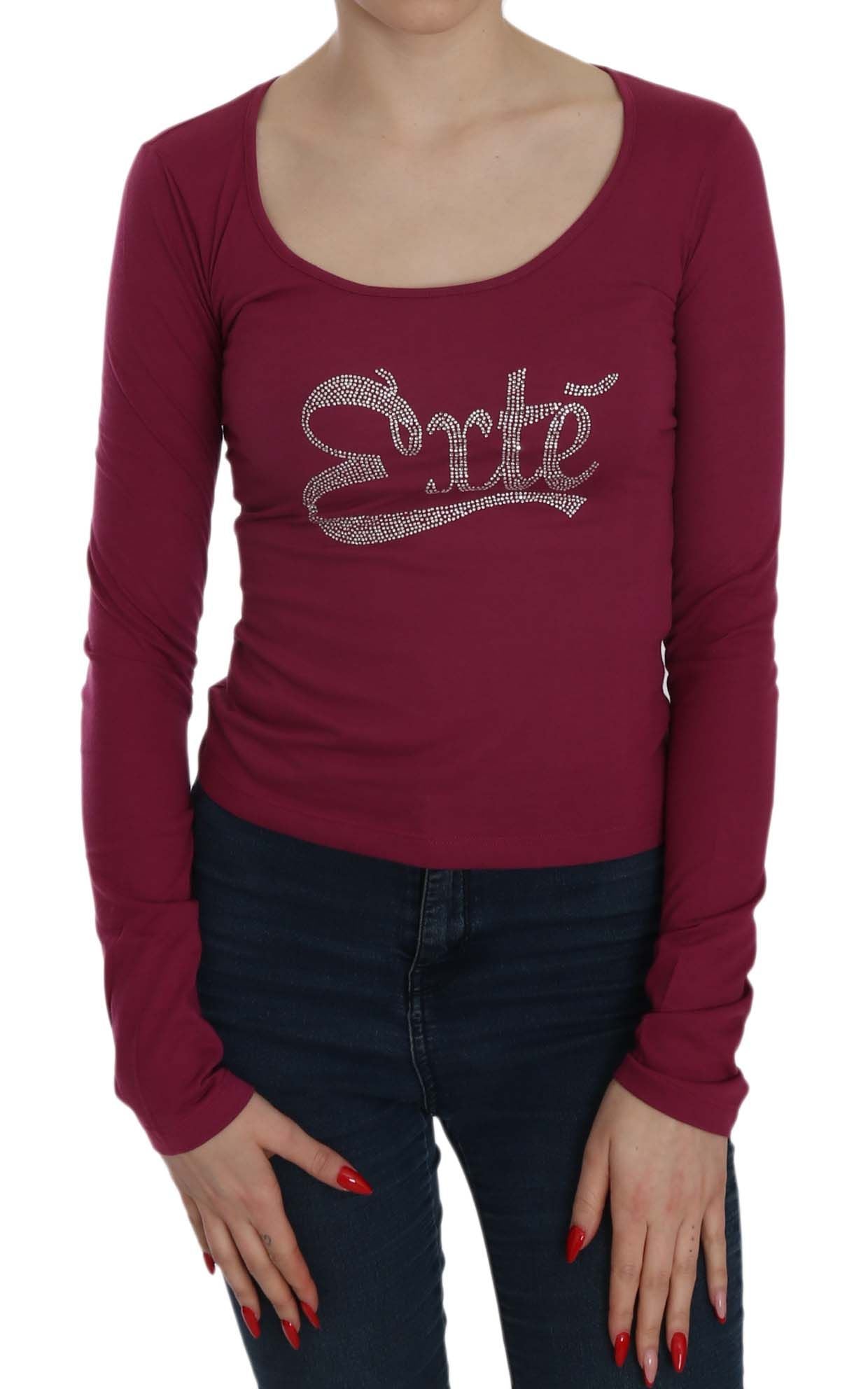 Exte Crystal Embellished Long Sleeve Casual Top - ClickThatClicks 