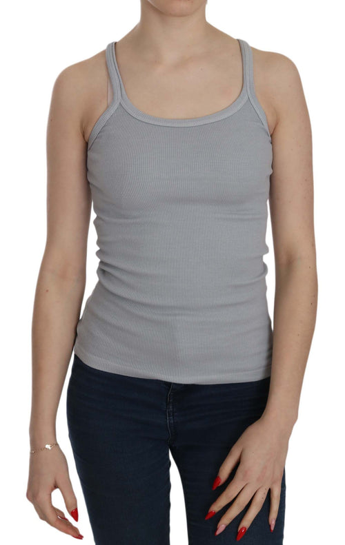PINK MEMORIES Light Grey Sleeveless Spaghetti Strap Blouse - ClickThatClicks 