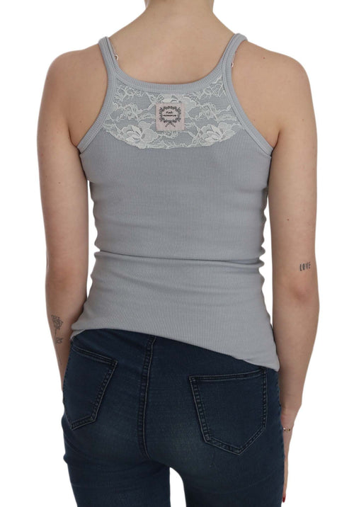 PINK MEMORIES Light Grey Sleeveless Spaghetti Strap Blouse - ClickThatClicks 