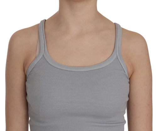 PINK MEMORIES Light Grey Sleeveless Spaghetti Strap Blouse - ClickThatClicks 