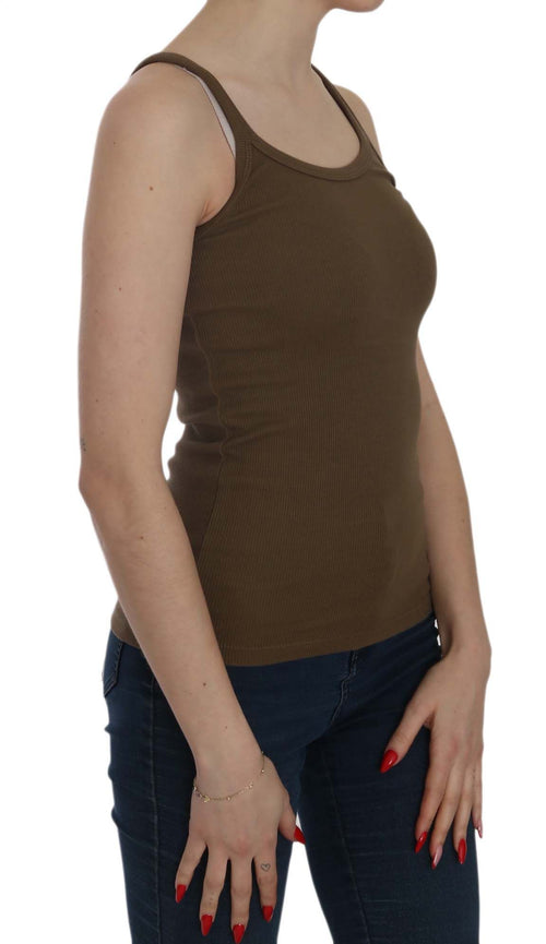 PINK MEMORIES Brown Sleeveless Spaghetti Strap Blouse Top - ClickThatClicks 