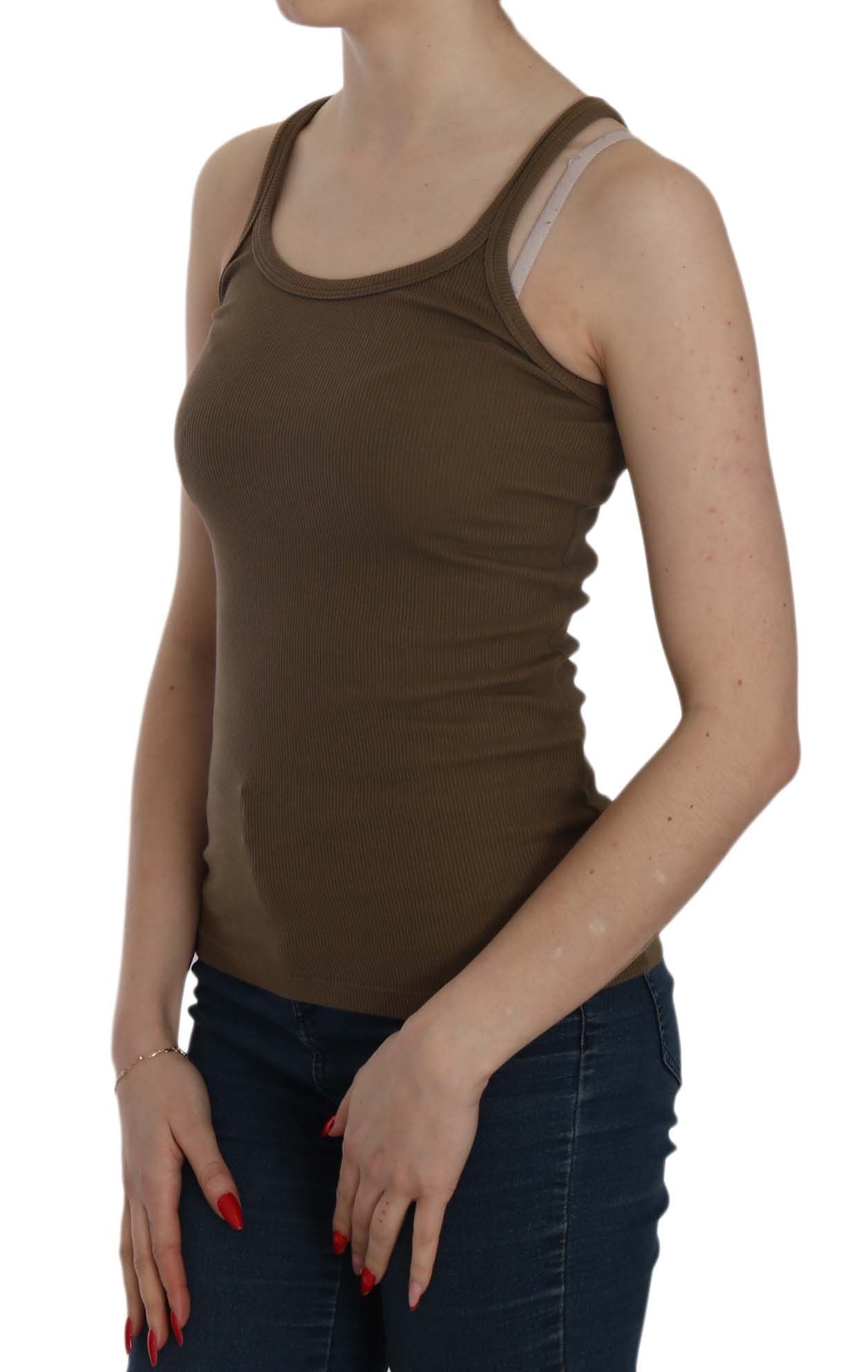PINK MEMORIES Brown Sleeveless Spaghetti Strap Blouse Top - ClickThatClicks 