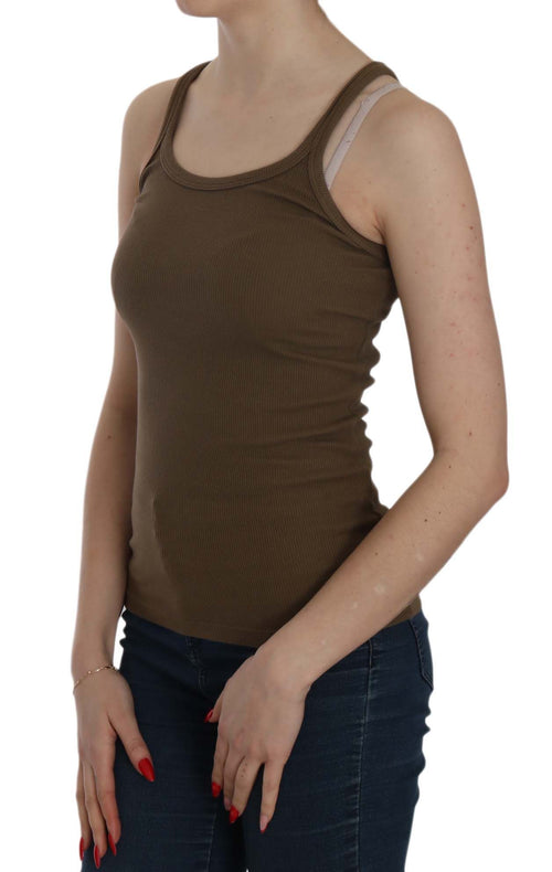 PINK MEMORIES Brown Sleeveless Spaghetti Strap Blouse Top - ClickThatClicks 
