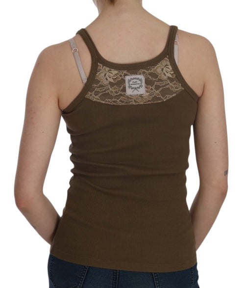 PINK MEMORIES Brown Sleeveless Spaghetti Strap Blouse Top - ClickThatClicks 
