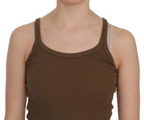 PINK MEMORIES Brown Sleeveless Spaghetti Strap Blouse Top - ClickThatClicks 