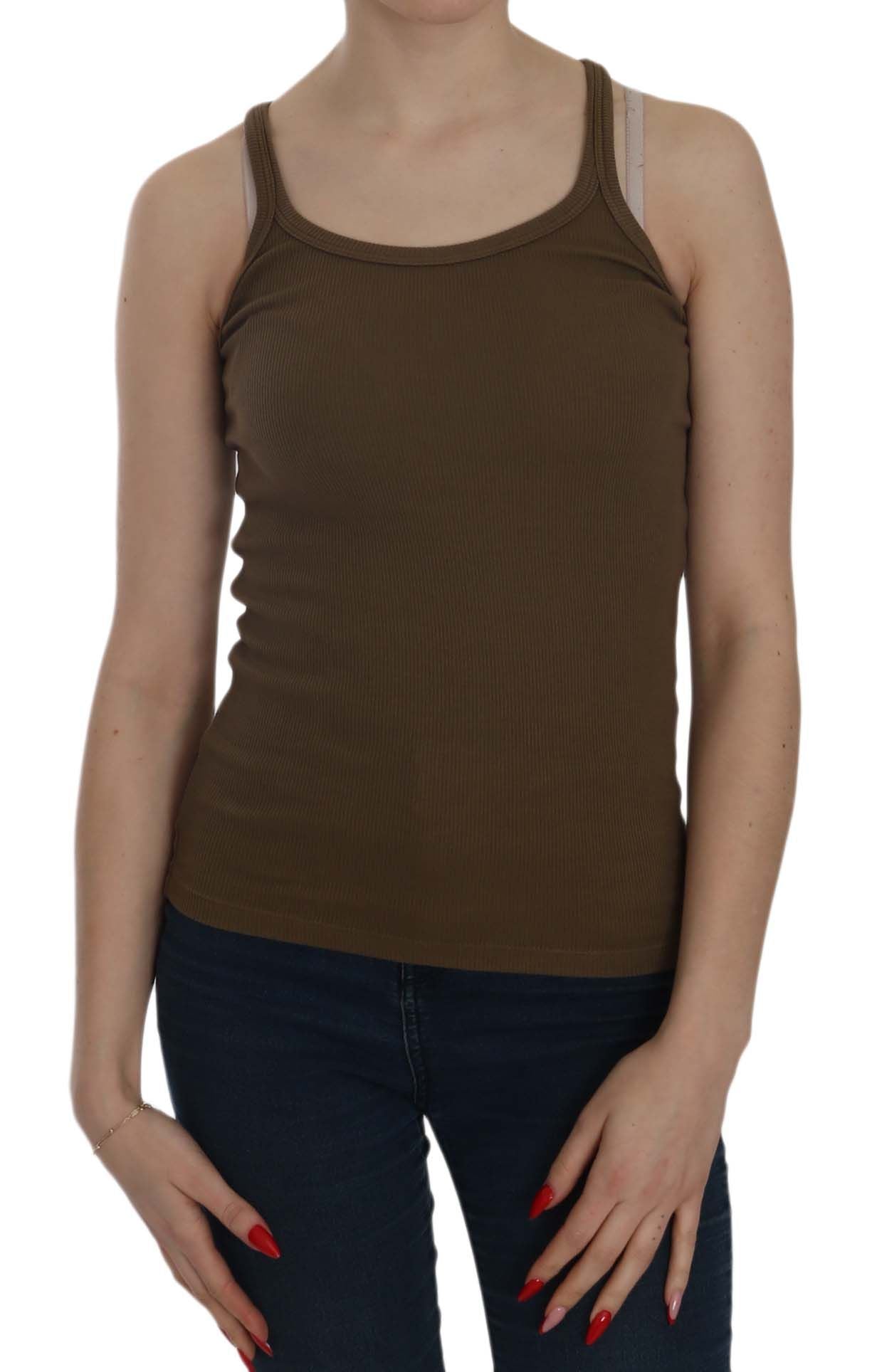 PINK MEMORIES Brown Sleeveless Spaghetti Strap Blouse Top - ClickThatClicks 