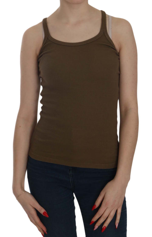 PINK MEMORIES Brown Sleeveless Spaghetti Strap Blouse Top - ClickThatClicks 