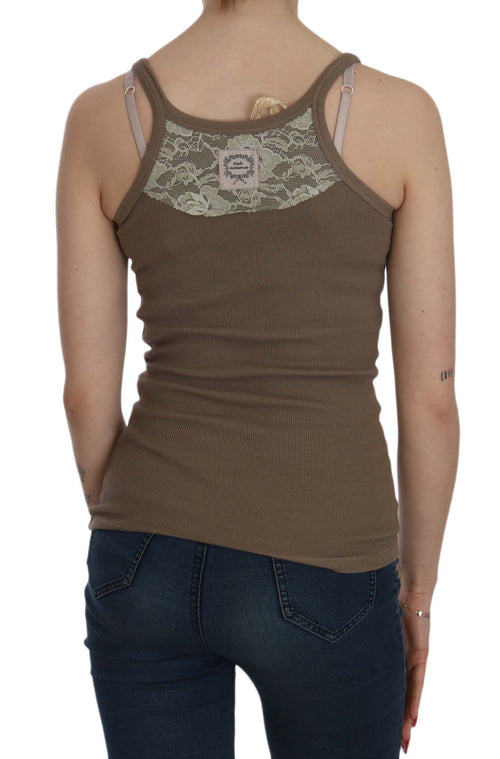 PINK MEMORIES Brown Sleeveless Spaghetti Strap Top - ClickThatClicks 
