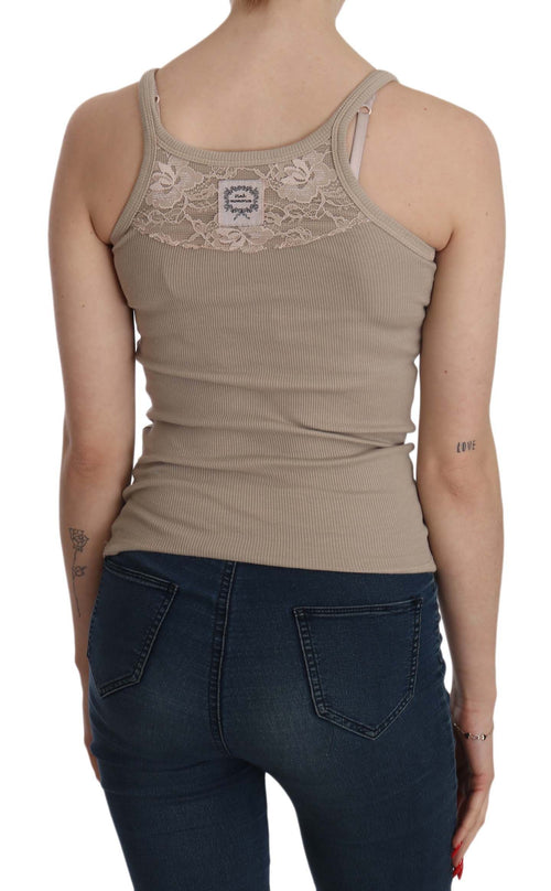 PINK MEMORIES Brown Sleeveless Spaghetti Strap Top Blouse - ClickThatClicks 