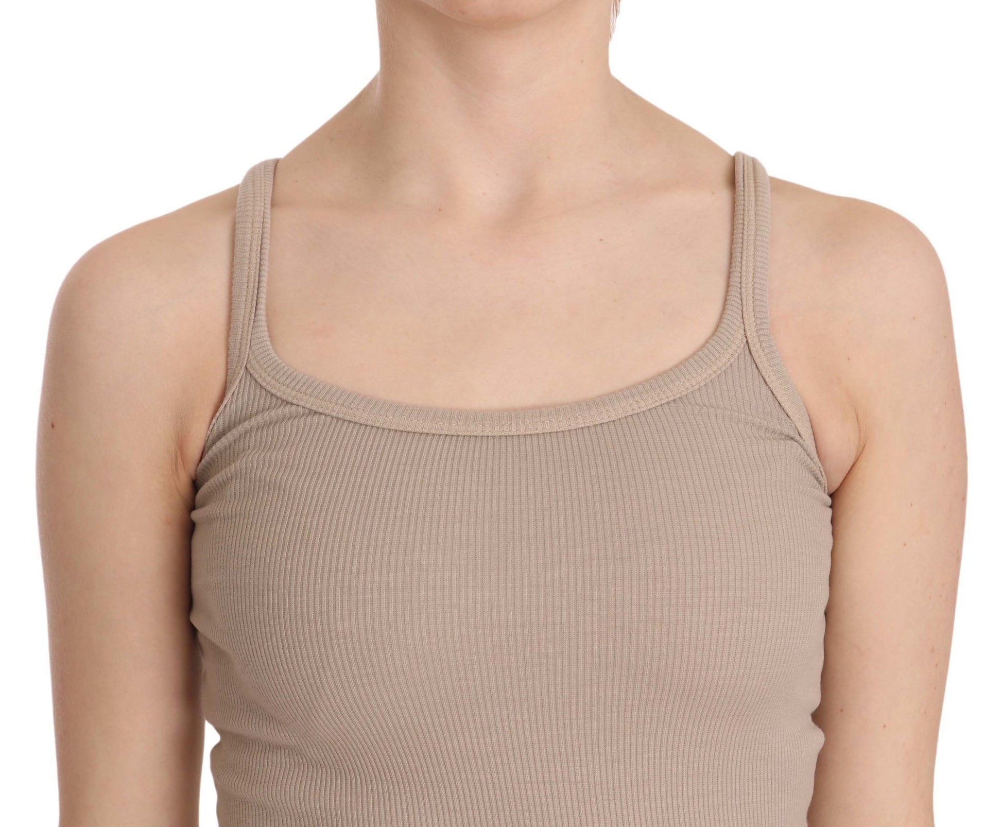 PINK MEMORIES Brown Sleeveless Spaghetti Strap Top Blouse - ClickThatClicks 