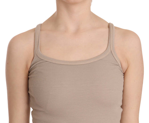 PINK MEMORIES Brown Sleeveless Spaghetti Strap Top Blouse - ClickThatClicks 
