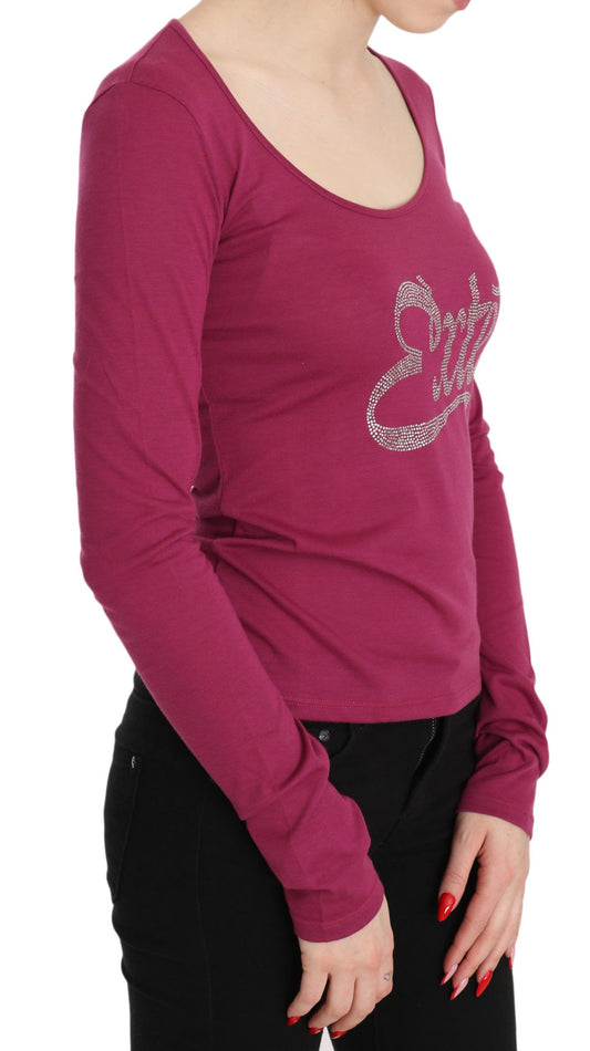 Pink Exte Crystal Embellished Long Sleeve Top - ClickThatClicks 