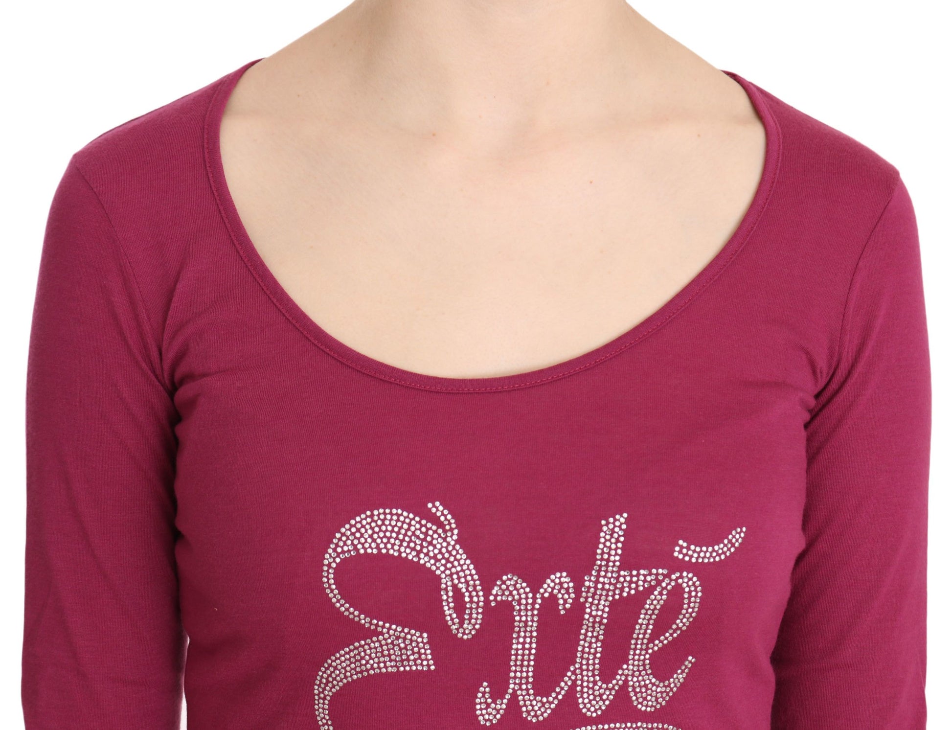 Pink Exte Crystal Embellished Long Sleeve Top - ClickThatClicks 