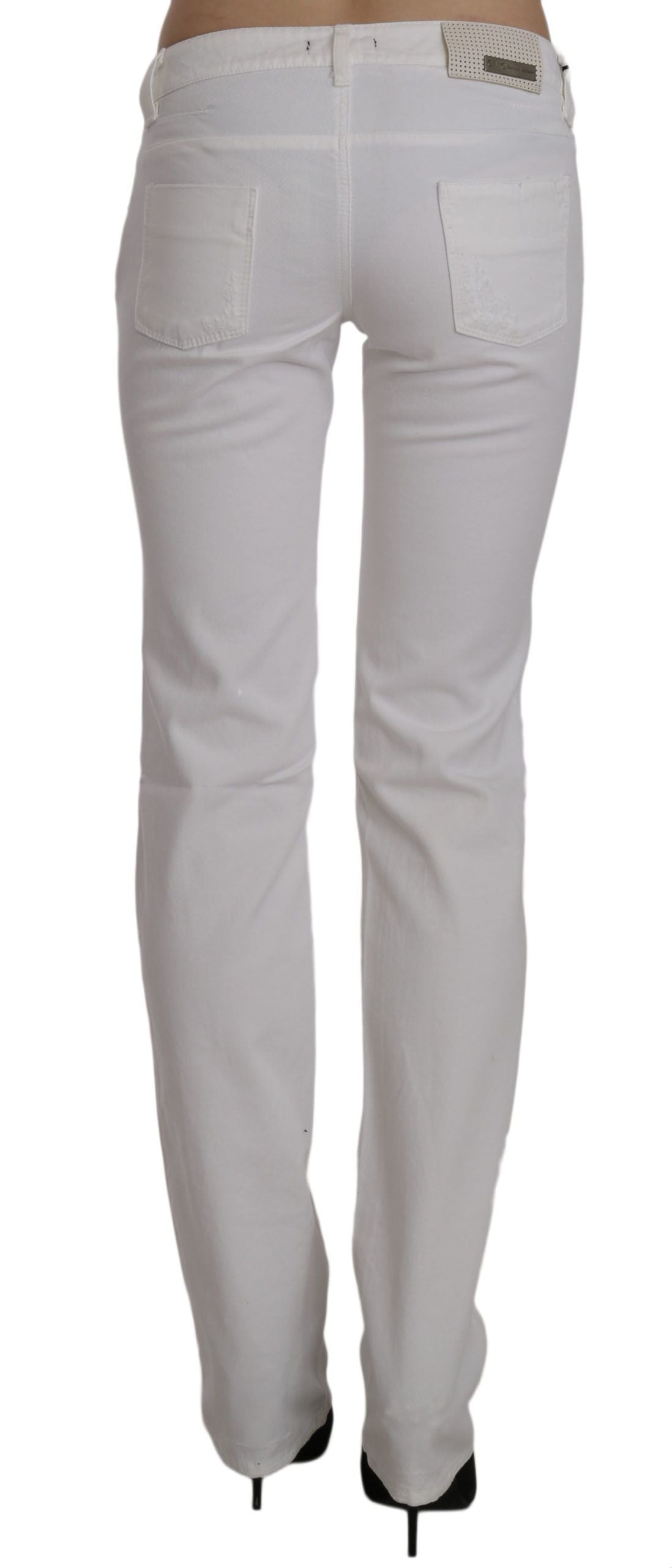 Costume National White Cotton Slim Fit Straight Jeans Pants - ClickThatClicks 