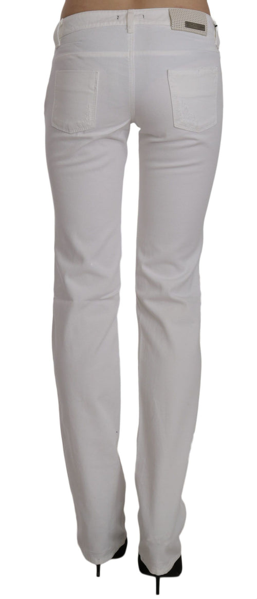 Costume National White Cotton Slim Fit Straight Jeans Pants - ClickThatClicks 