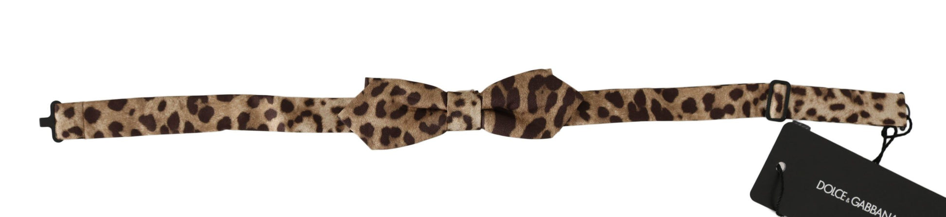 Dolce & Gabbana Brown Leopard Silk Adjustable Neck Papillon Men Bow Tie - ClickThatClicks 