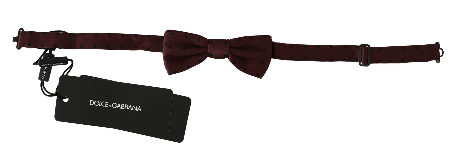 Dolce & Gabbana Purple Dotted Silk Adjustable Neck Papillon Bow Tie - ClickThatClicks 