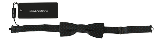 Dolce & Gabbana Men Gray Pattern Silk Adjustable Neck Papillon Bow Tie - ClickThatClicks 