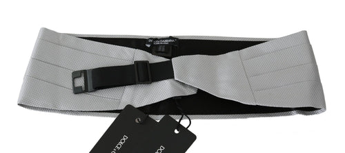 Dolce & Gabbana Gray Men Waist Belt 100% Silk Cummerbund - ClickThatClicks 