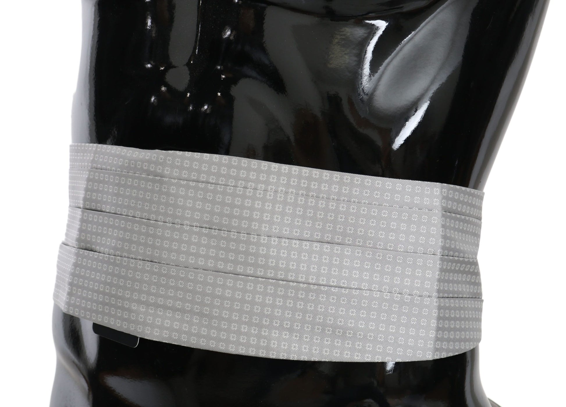 Dolce & Gabbana Gray Patterned Waist Belt Silk Cummerbund - ClickThatClicks 