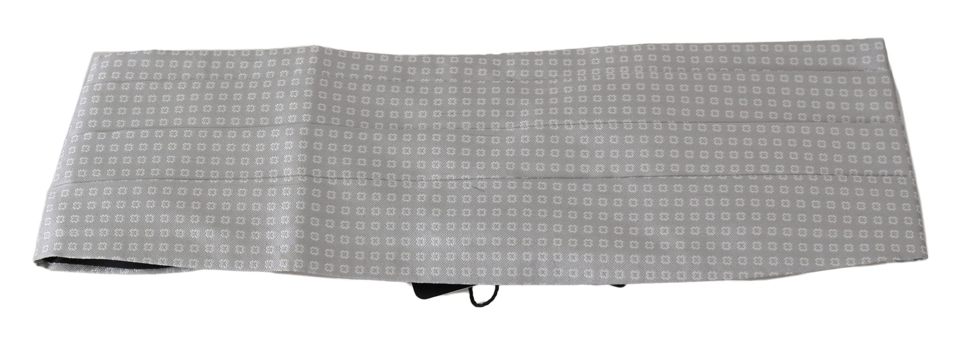 Dolce & Gabbana Gray Patterned Waist Belt Silk Cummerbund - ClickThatClicks 