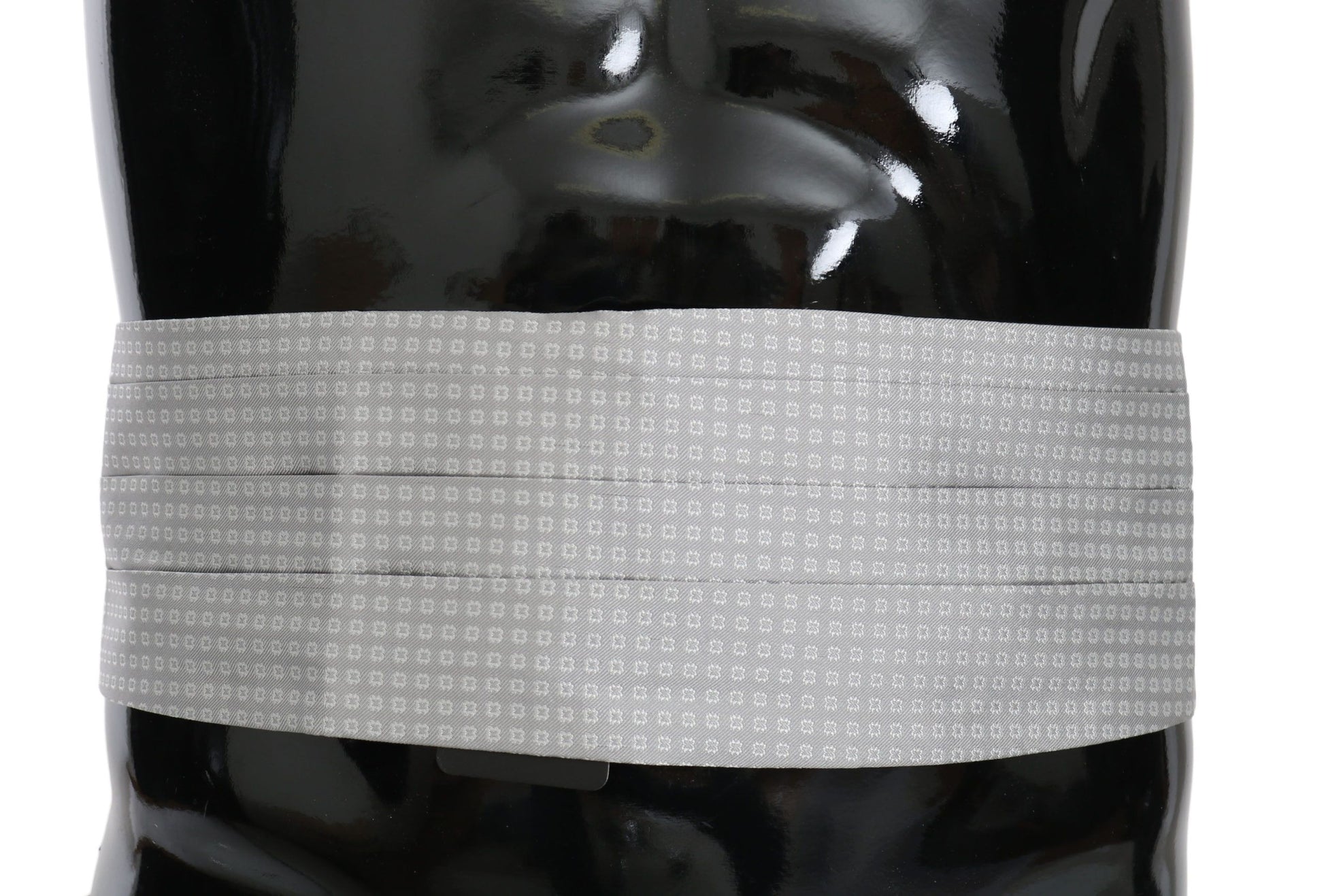 Dolce & Gabbana Gray Patterned Waist Belt Silk Cummerbund - ClickThatClicks 