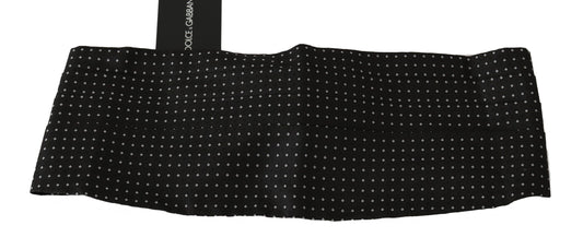 Dolce & Gabbana Black Dotted Waist Belt Silk Cummerbund - ClickThatClicks 