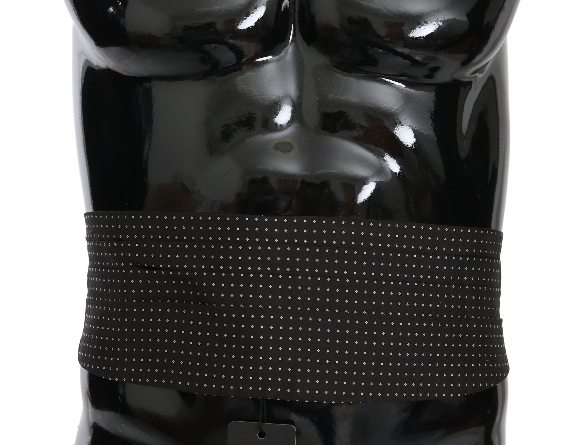 Dolce & Gabbana Black Dotted Waist Belt Silk Cummerbund - ClickThatClicks 