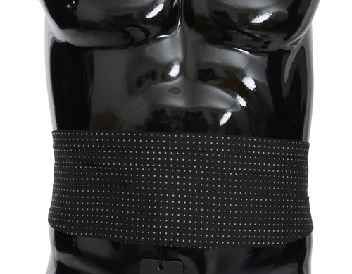 Dolce & Gabbana Black Dotted Waist Belt Silk Cummerbund - ClickThatClicks 