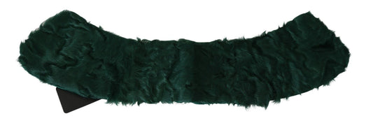 Dolce & Gabbana Green Fur Shoulder Collar Wrap Lambskin Scarf - ClickThatClicks 