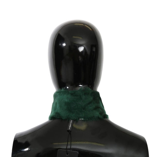 Dolce & Gabbana Green Fur Neck Collar Wrap Lambskin Scarf - ClickThatClicks 