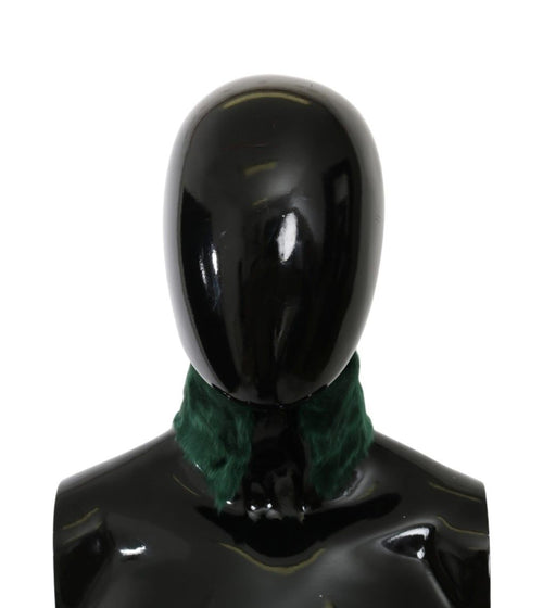 Dolce & Gabbana Green Fur Neck Collar Wrap Lambskin Scarf - ClickThatClicks 