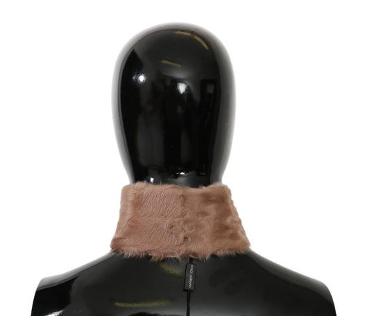 Dolce & Gabbana Beige Fur Neck Collar Lambskin Scarf - ClickThatClicks 