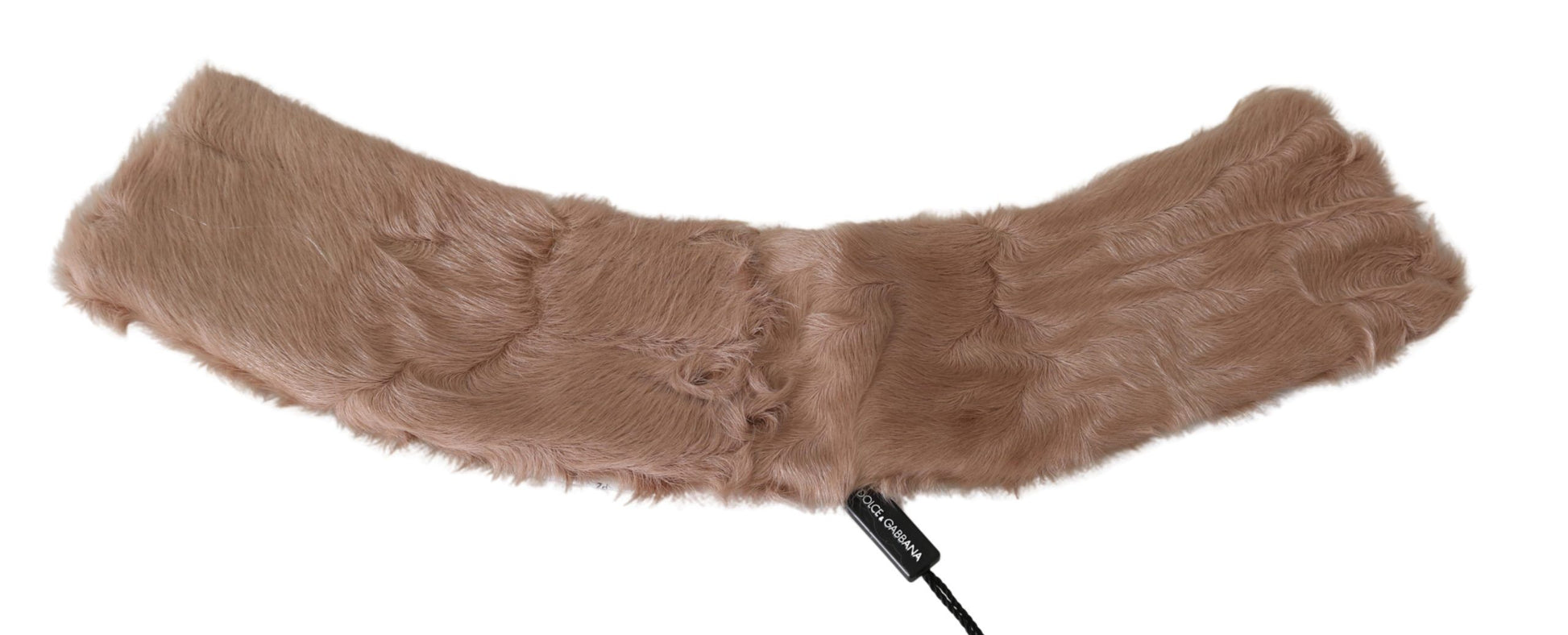Dolce & Gabbana Beige Fur Neck Collar Lambskin Scarf - ClickThatClicks 