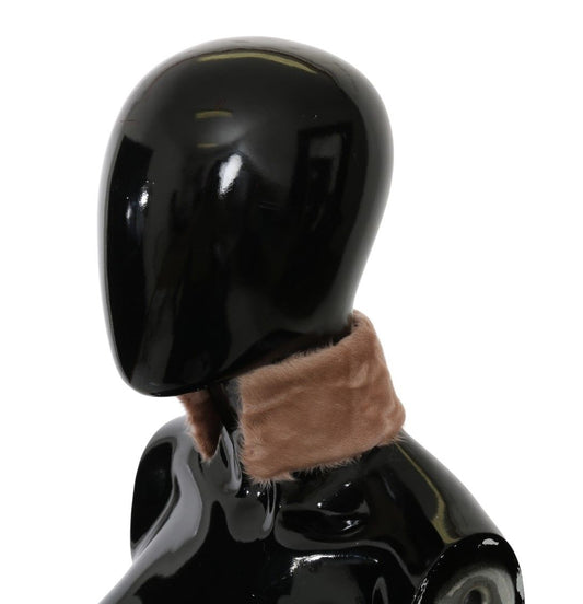 Dolce & Gabbana Beige Fur Neck Collar Lambskin Scarf - ClickThatClicks 