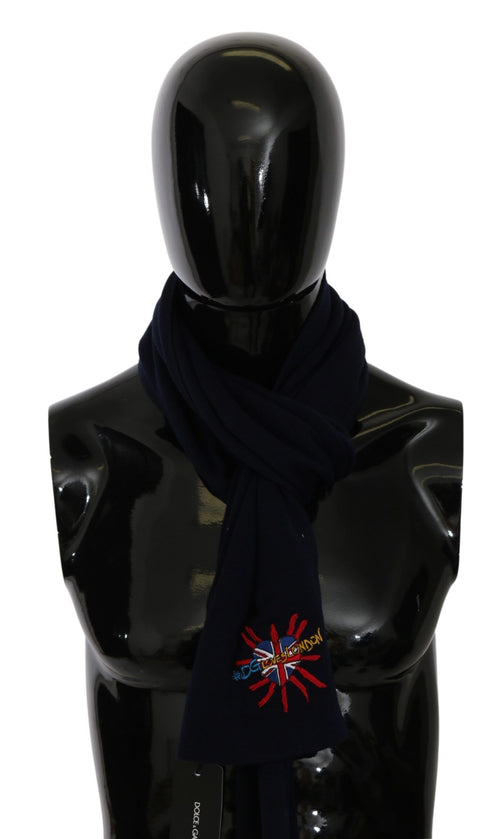 Dolce & Gabbana Blue #DGLovesLondon Wrap Shawl Wool Scarf - ClickThatClicks 