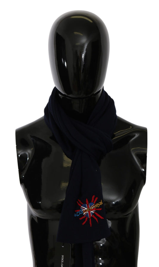 Dolce & Gabbana Blue #DGLovesLondon Wrap Shawl Wool Scarf - ClickThatClicks 