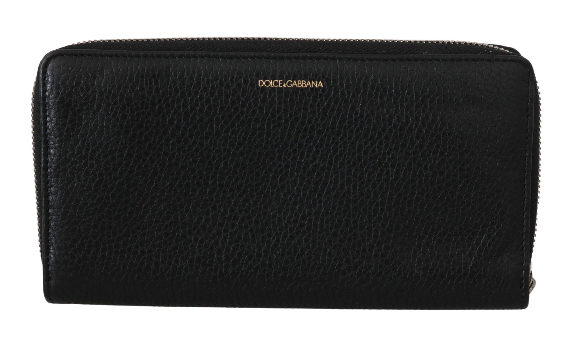 Dolce & Gabbana Black Mens Zipper Continental Purse 100% Leather Wallet - ClickThatClicks 