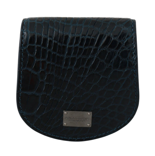 Dolce & Gabbana Blue Exotic Skins Condom Case Holder Pocket - ClickThatClicks 