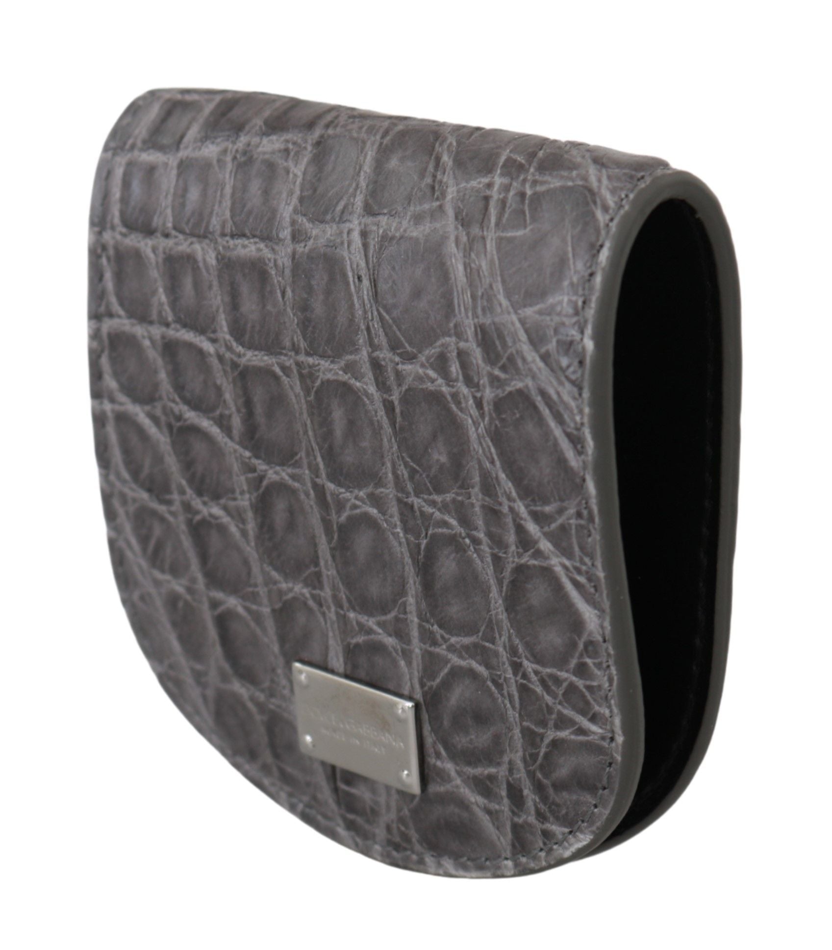 Dolce & Gabbana Gray Exotic Skin Condom Case Holder Pocket Wallet - ClickThatClicks